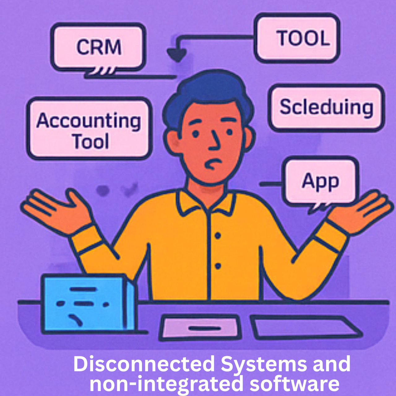 CRMs, accounting tools, marketing tools, scheduling apps, and spreadsheets all operate separately — creating chaos