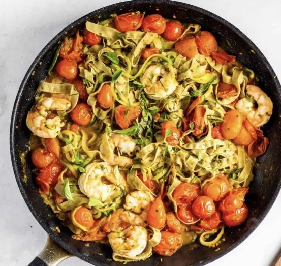 Cherry Tomato Pasta and Shrimp