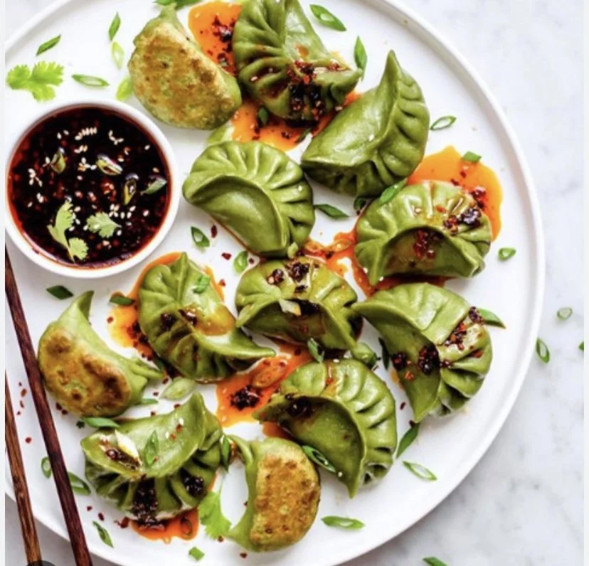 Spinach Dumplings & Tofu