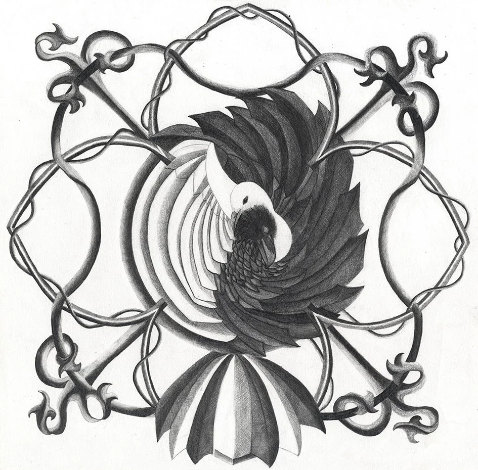  Le Soi , graphite sur papier, 30 x 30 cm, 2023