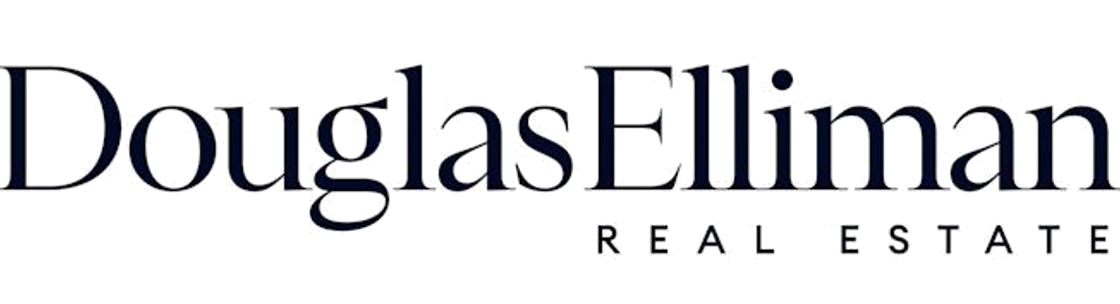 Logo of Douglas Elliman Real Estate with black text on a white background