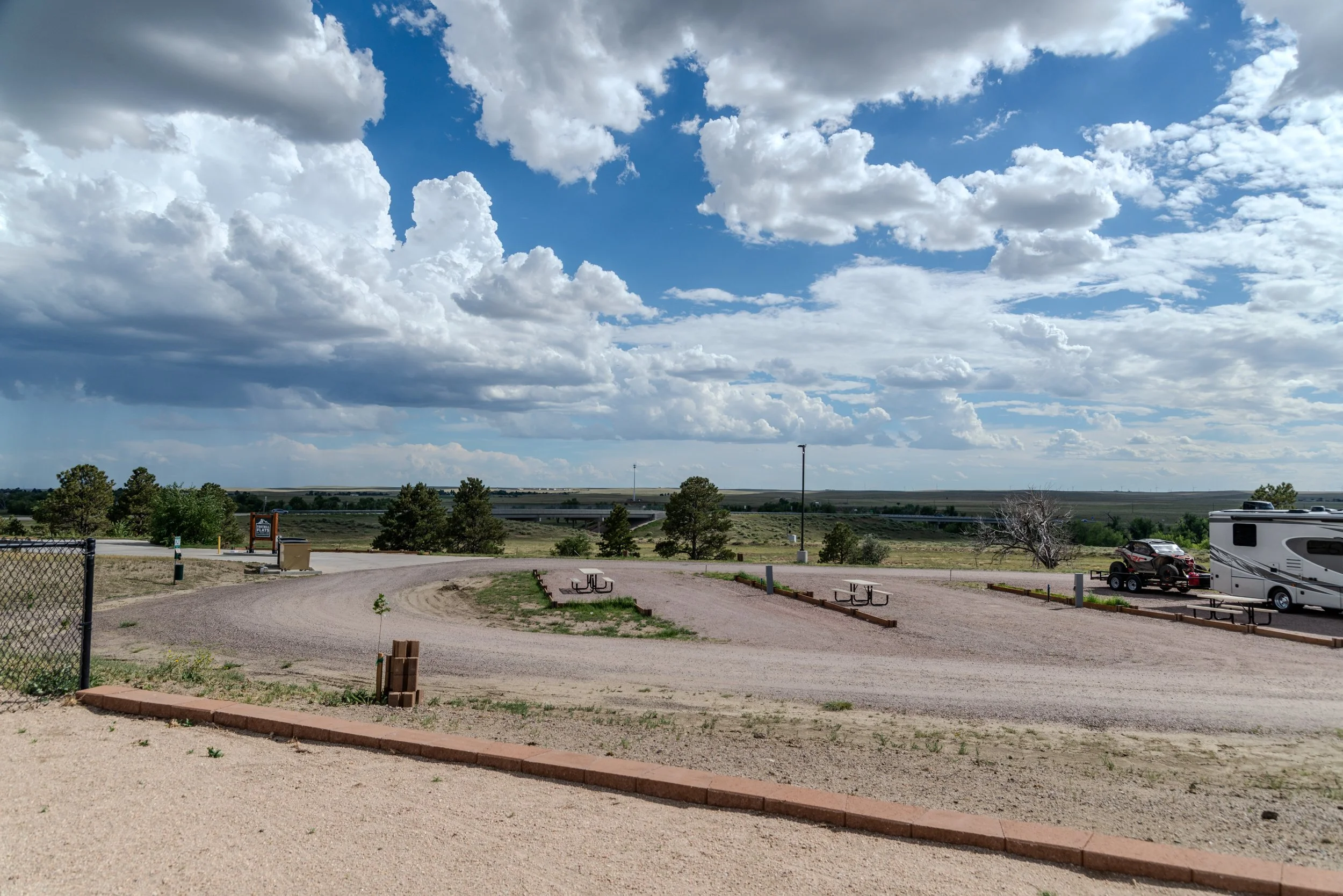 view of sites 1-3 from in front of the dog park