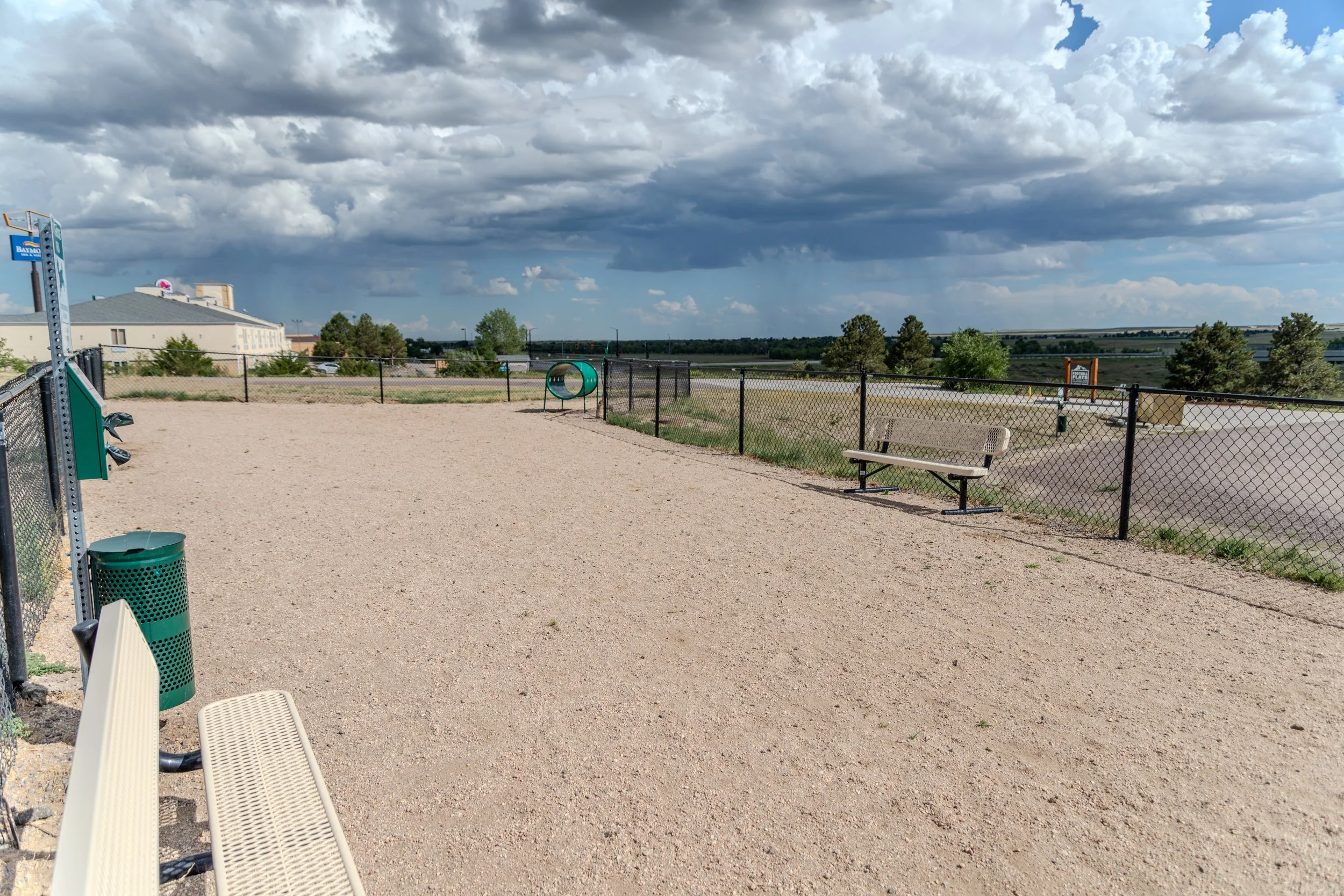 view of the dog park from the front