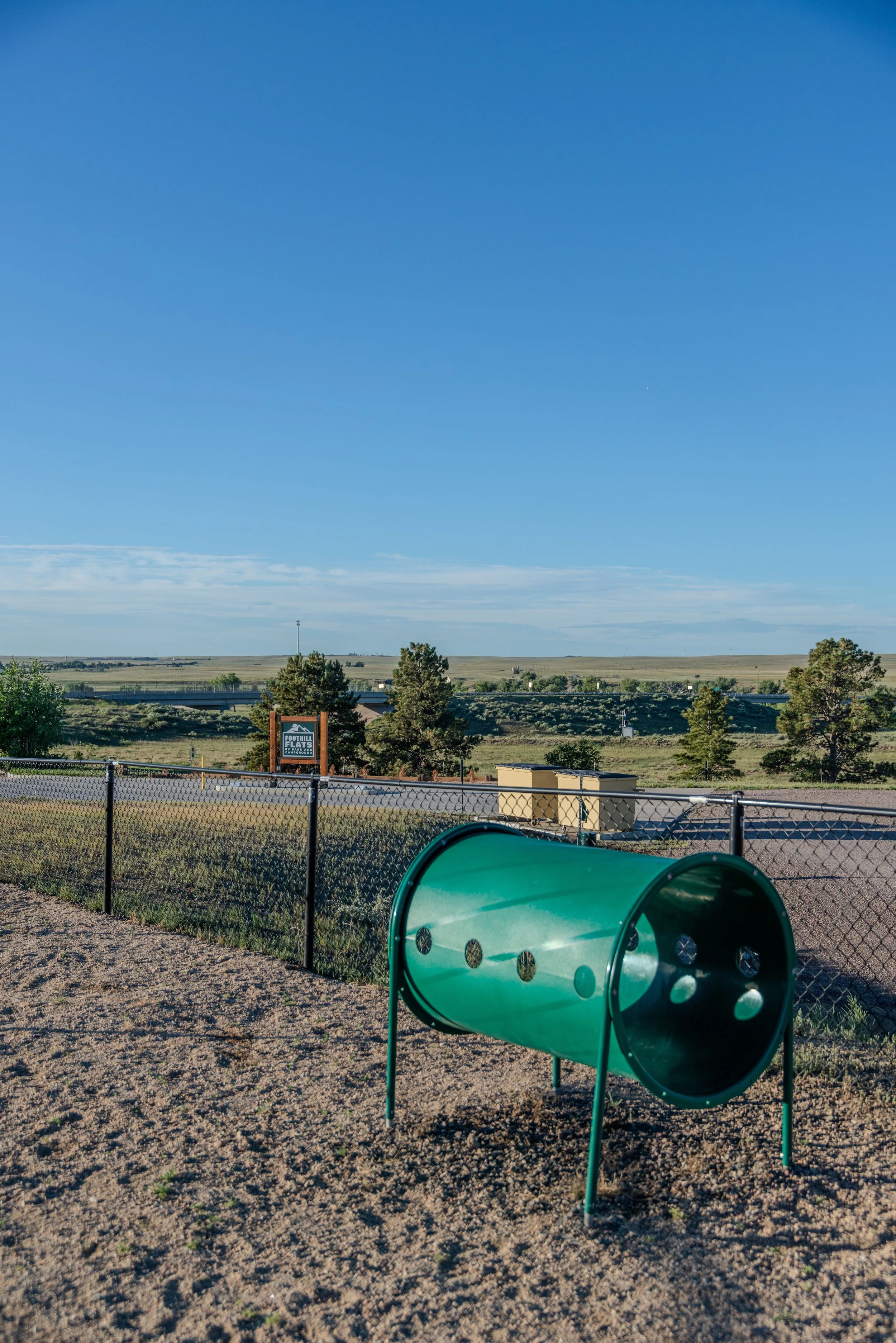 view of the entrance from in the dog park