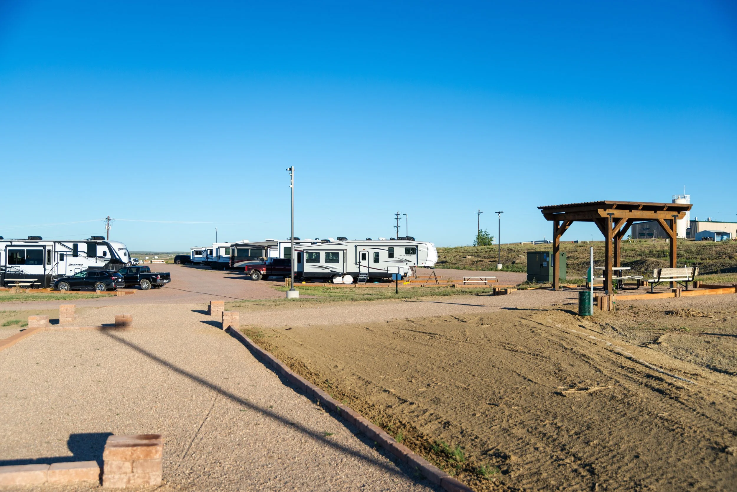 view from the front by the dog park