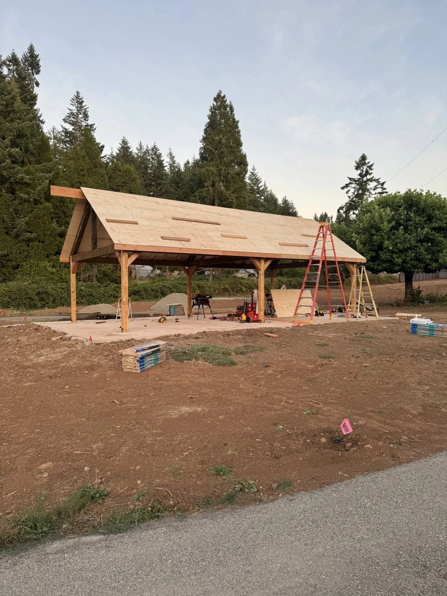 Covered Shelter, just getting framing up