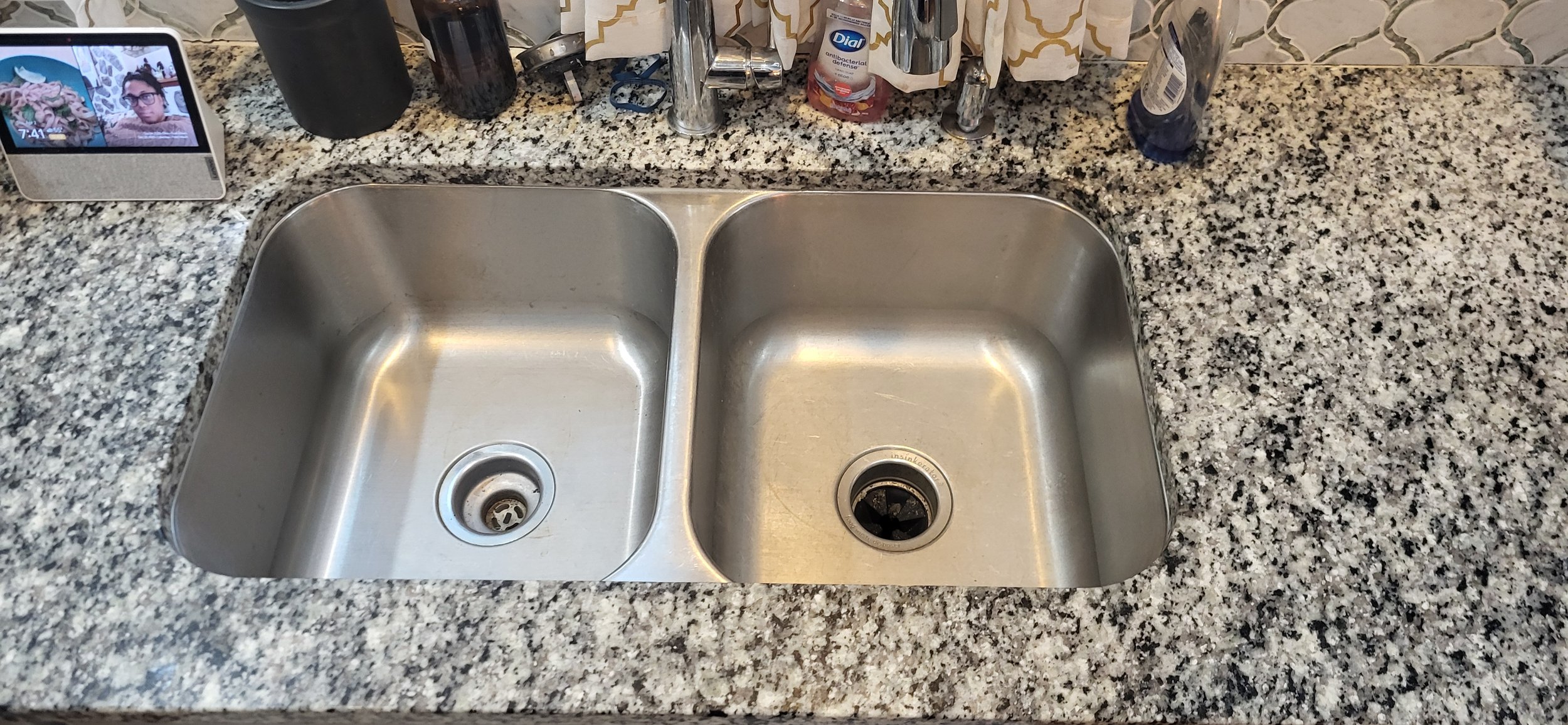 Pulled up and repaired sink.