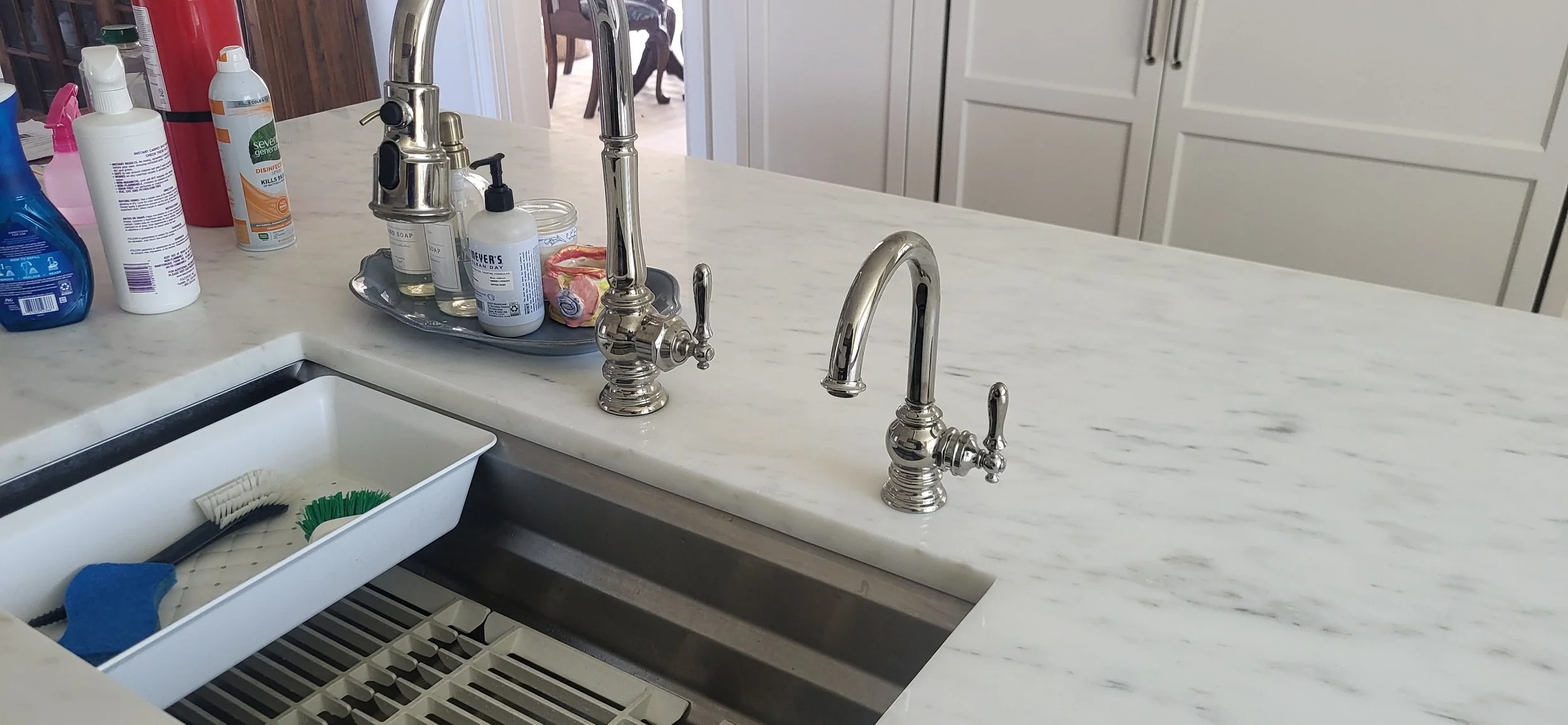 Tested new water faucet after I drilled the extra hole.