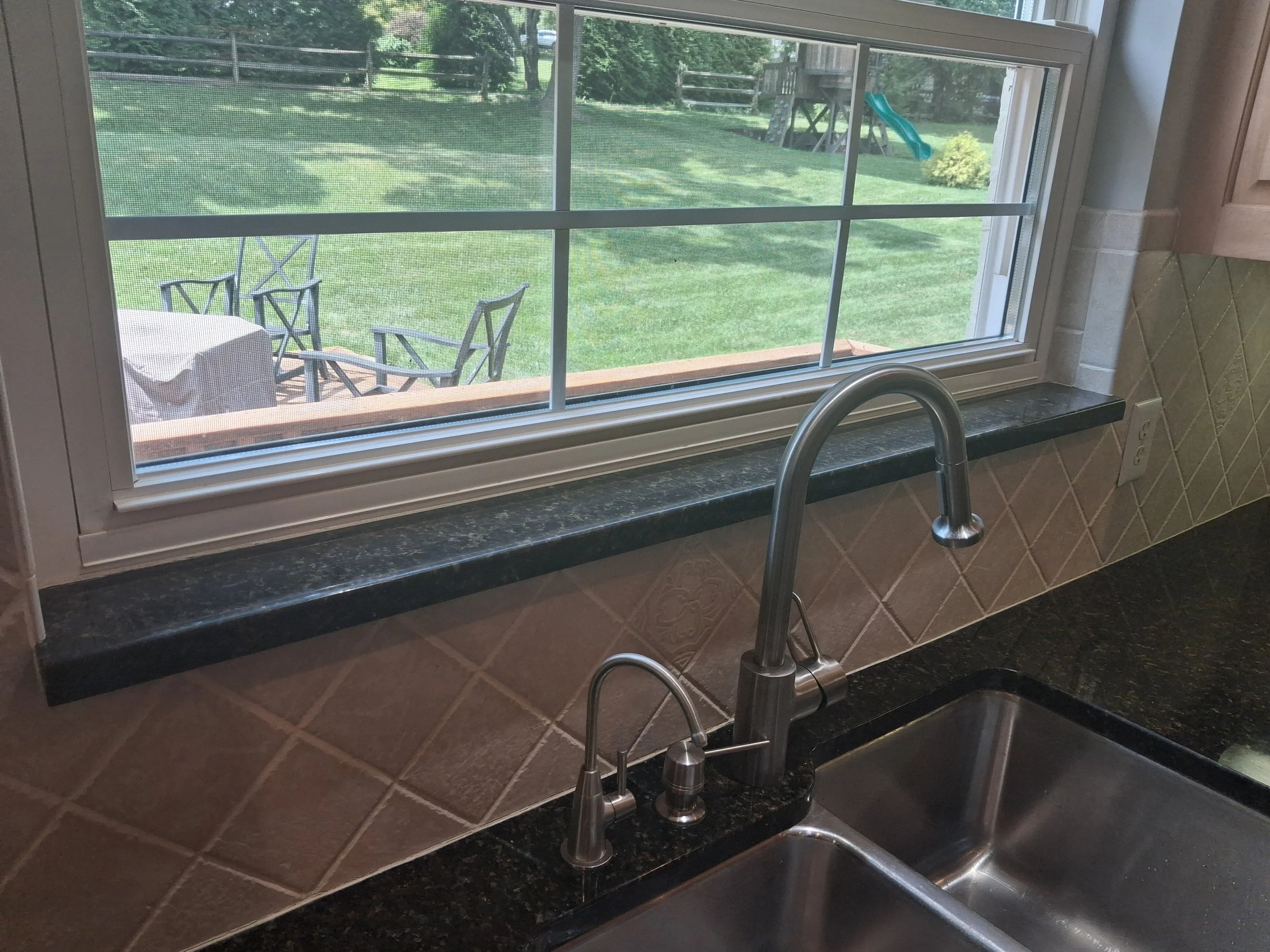 Window sill cleaned and sealed.