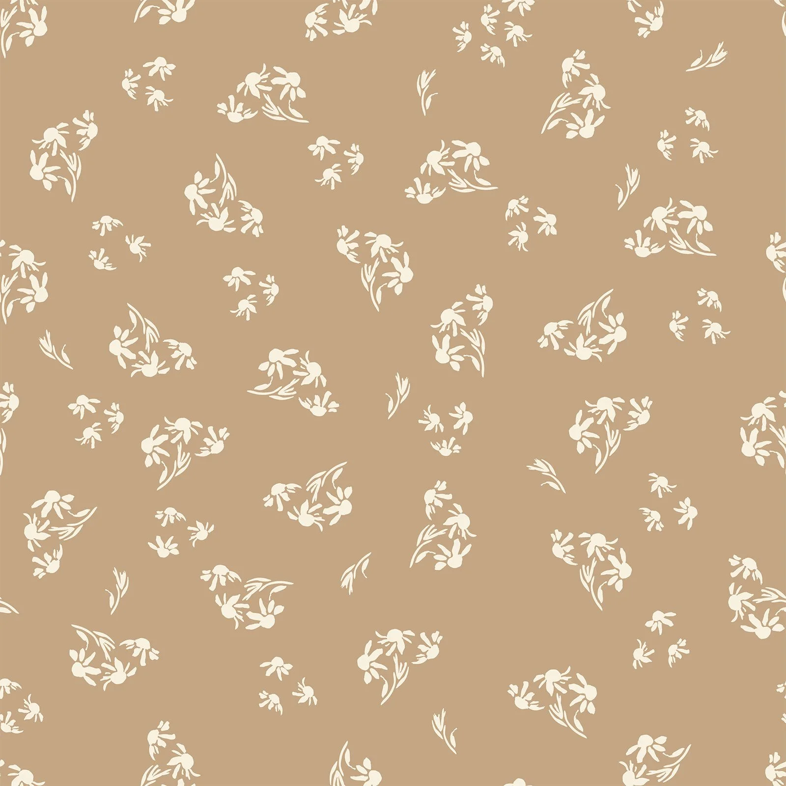 Floral Bouquet - Cream and Tan