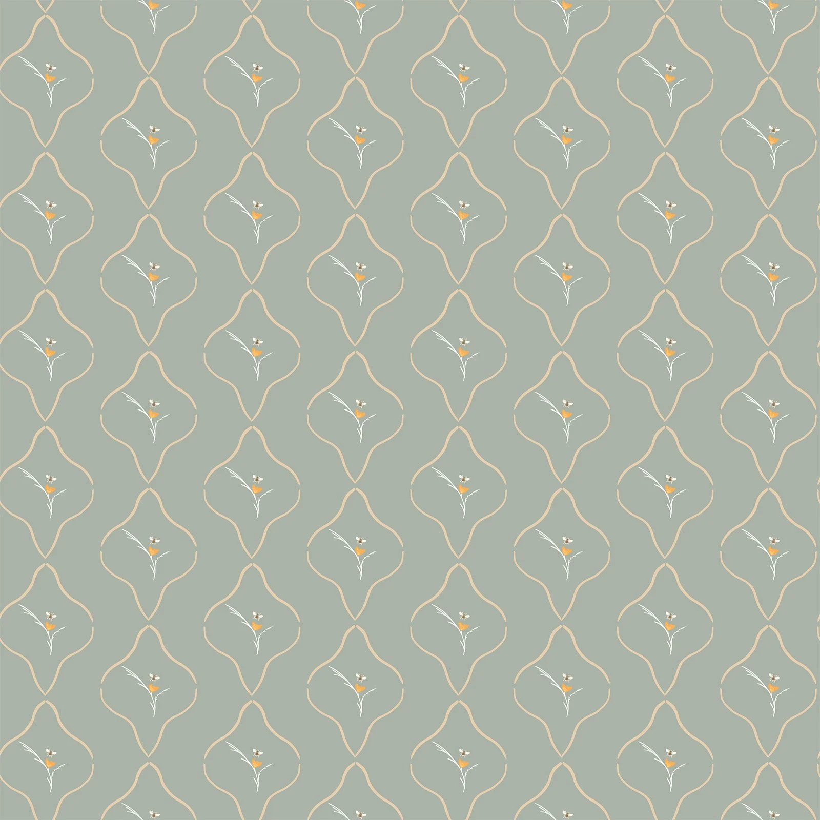 Ogee and Bees - Sage