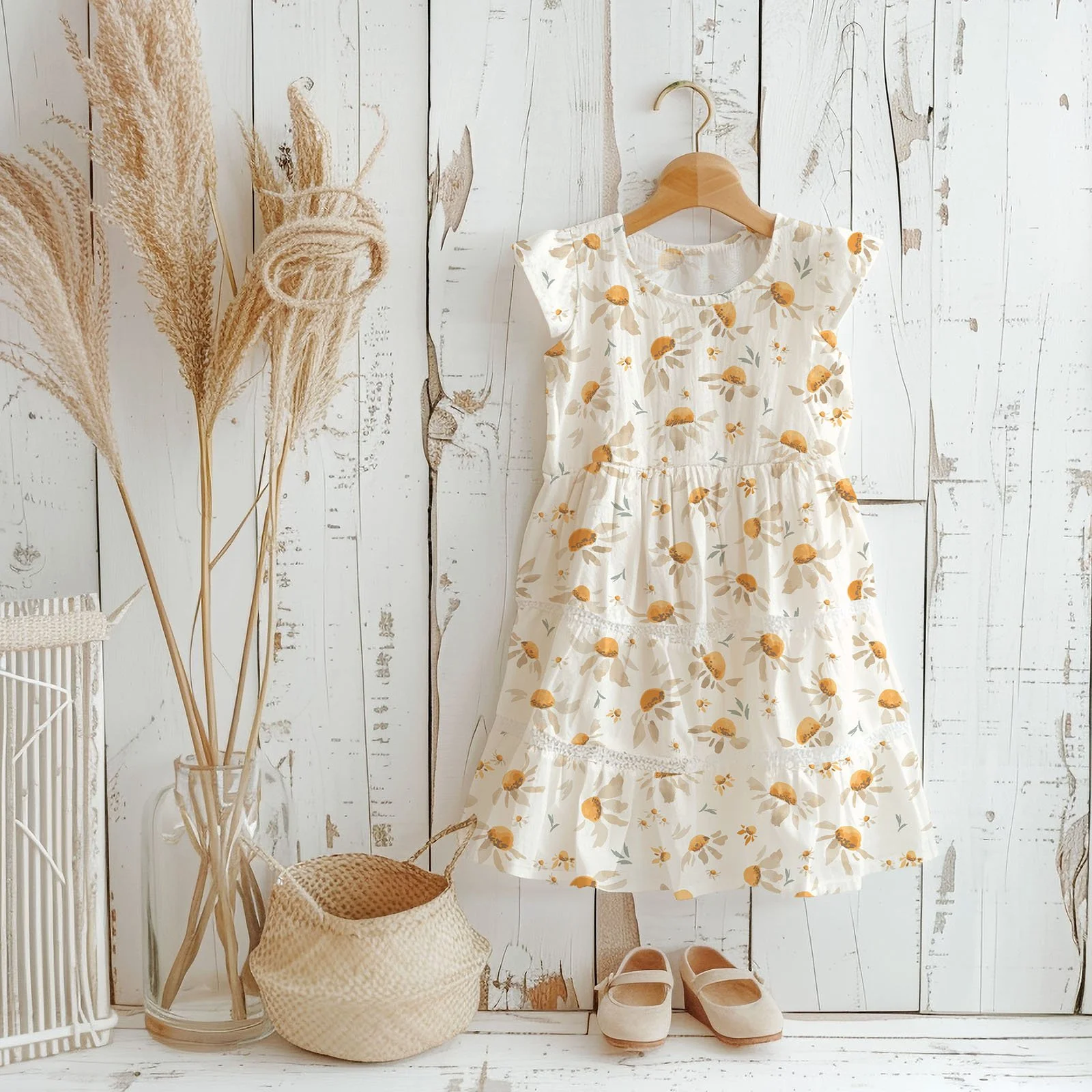 Girl's Dress - Chamomile in Cream