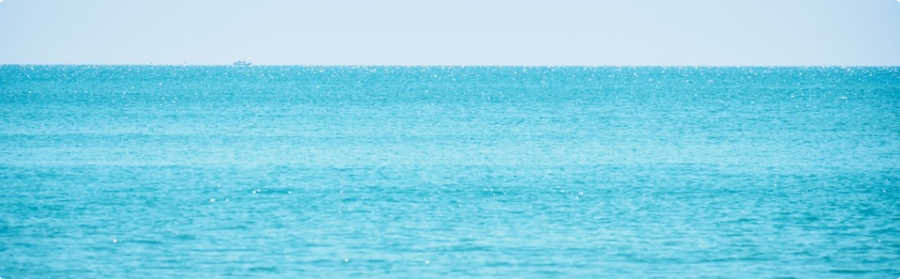 Calm ocean surface under a clear sky.