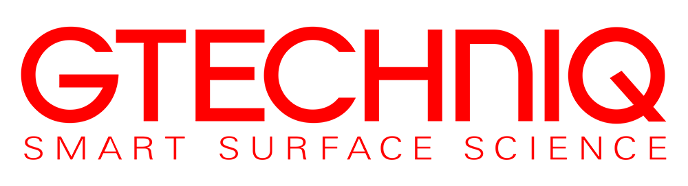 GTECHIQ logo with red text on a white background, featuring the words "Smart Surface Science" underneath.