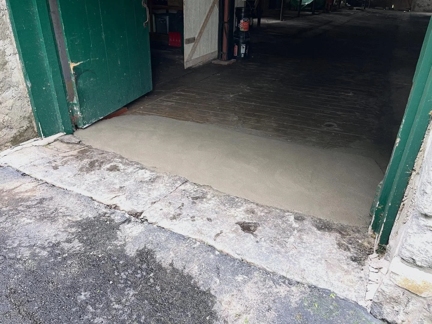After pouring a large slab, we asked the homeowner if there was anywhere he&rsquo;d like us to place the two remaining wheelbarrows of concrete. He had the perfect spot&mdash;his deteriorating barn entryway, which made it difficult for his Ferris mow