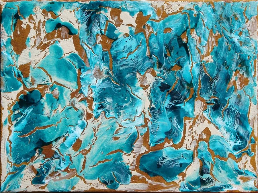 Aqua Swirl   -  9" x 12"