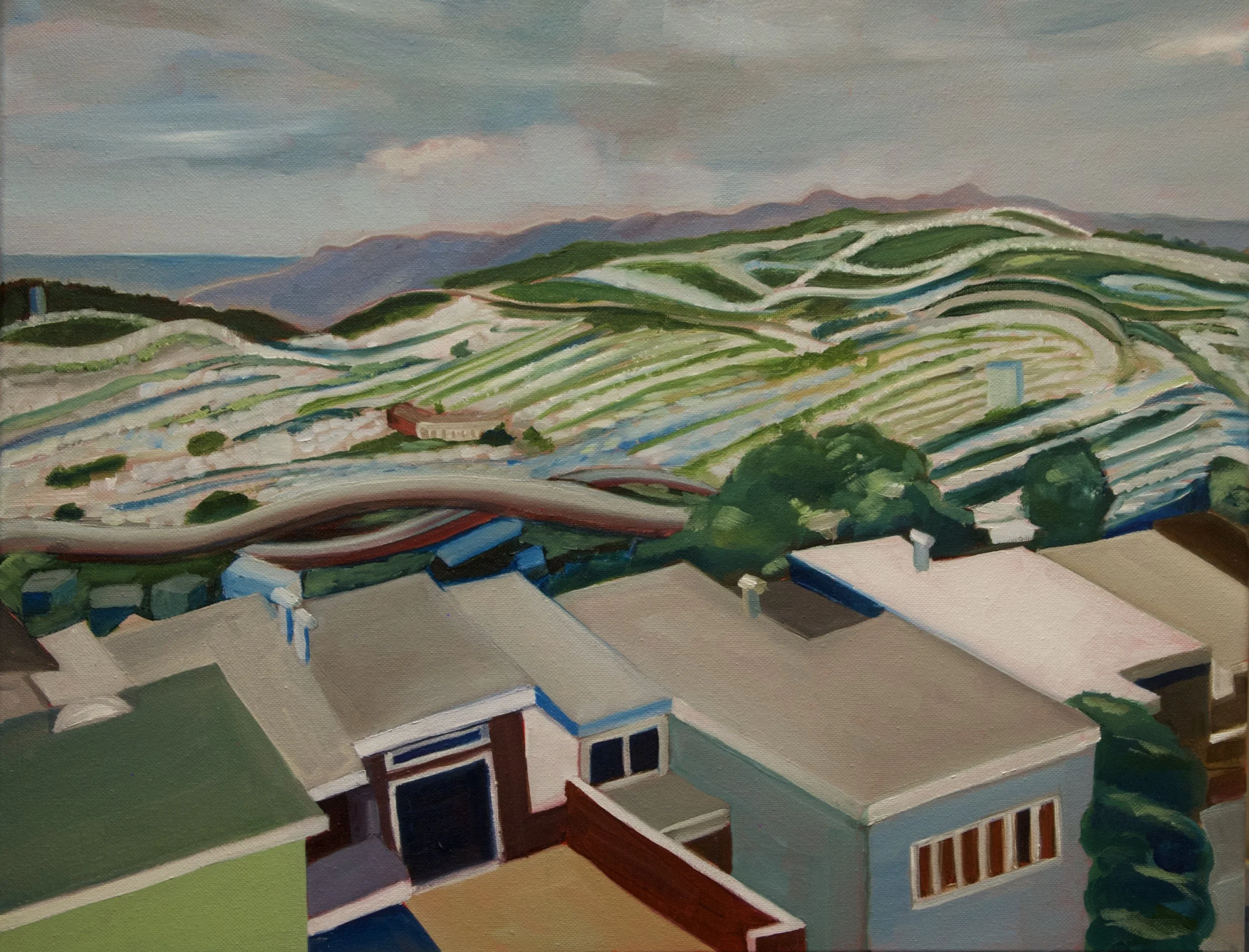 “The View From Goldmine Hill.” 16”x20”. Oil on canvas. 2025