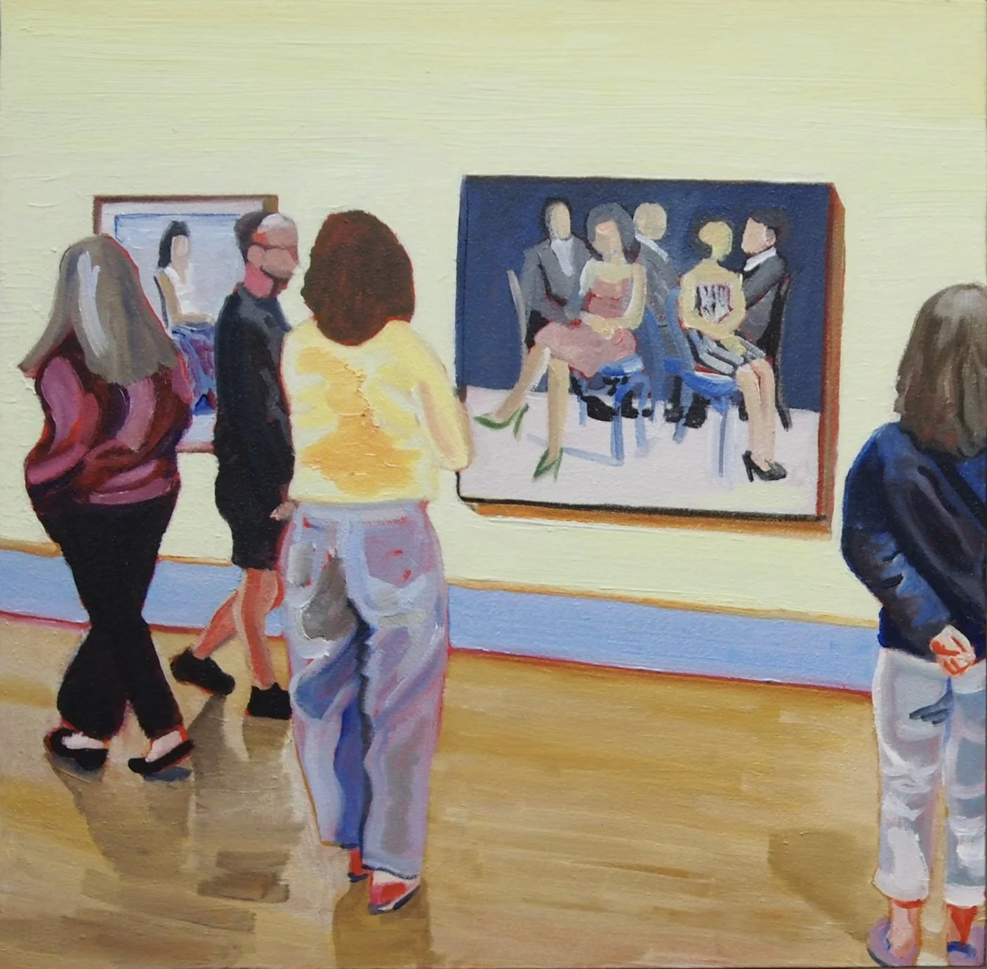 “Legion of Honor Museum Guests.” 14’x14’. Oil on wood. 2025