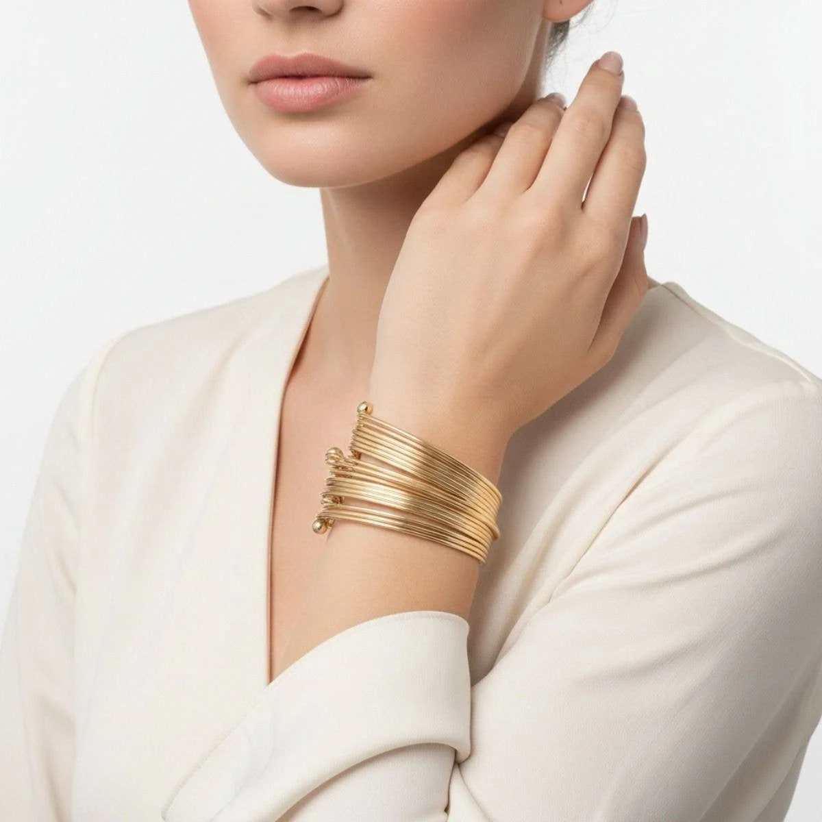 Cuff Gold Stacked braclet image 2.jpg