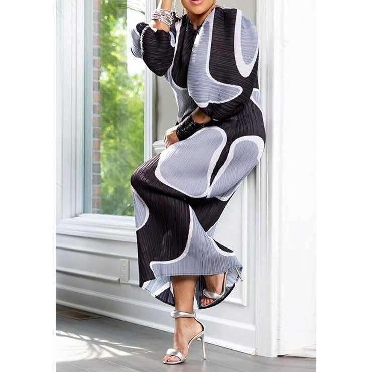 Vivid Wave Maxi Dress
