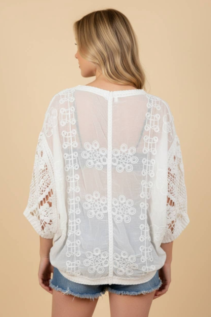 Floral Crochet Batwing Button-Front Cardigan Back.png