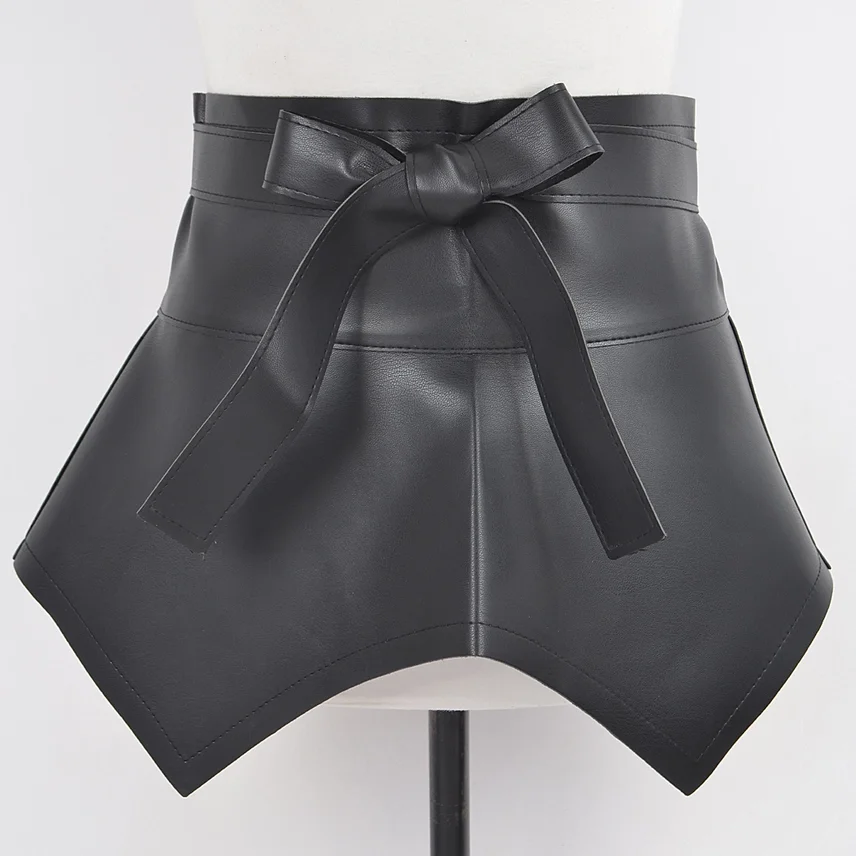 Black Vegan Leather Waist Cincher Belt