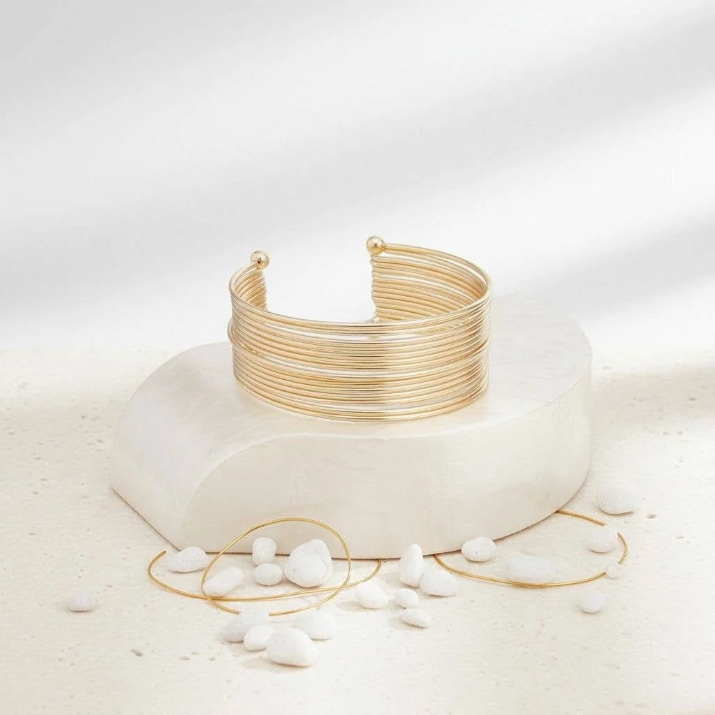 Elegant Gold-Plated Cuff Bracelet