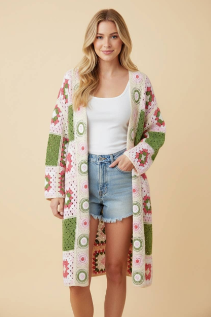 Granny Square Crochet Open Front Long Cardigan.png