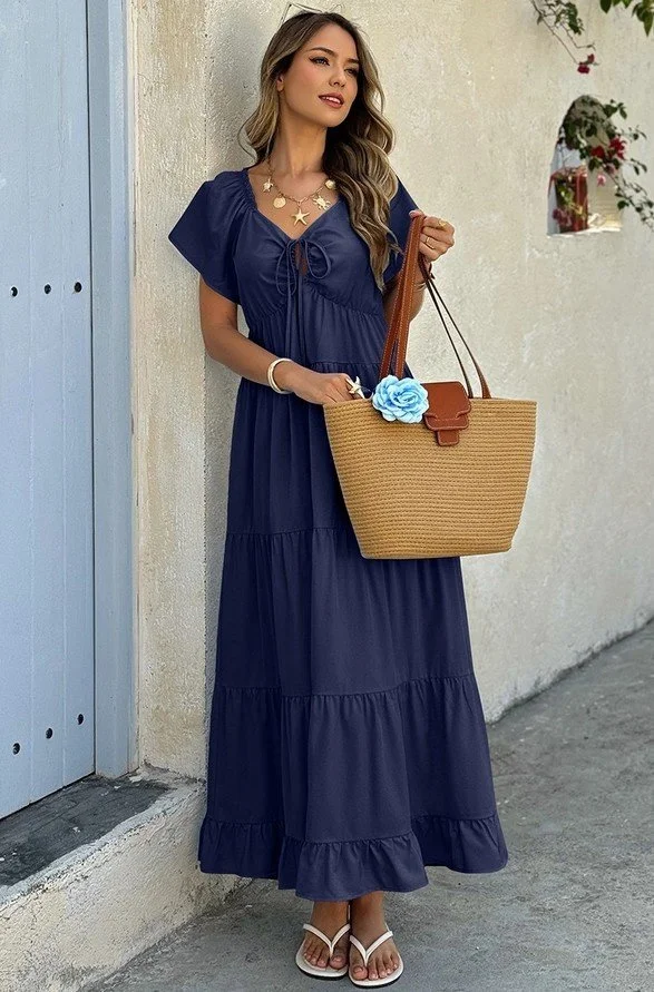 Navy Boho Maxi Dress
