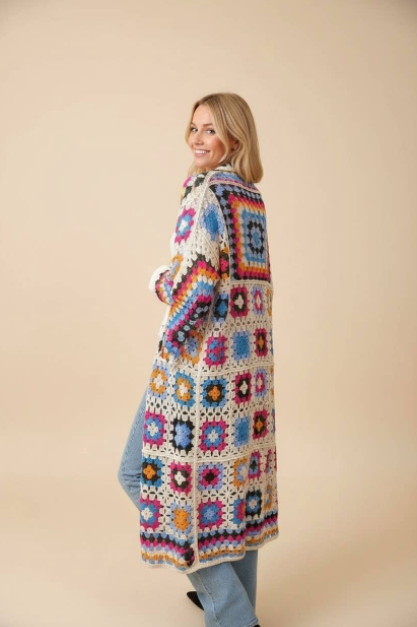 Granny Square Crochet Open Front Maxi Cardigan back.png