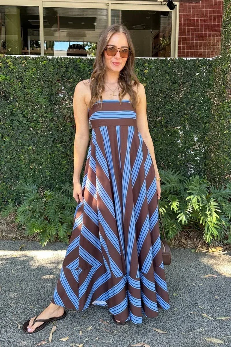 Striped Elegance Maxi Dress