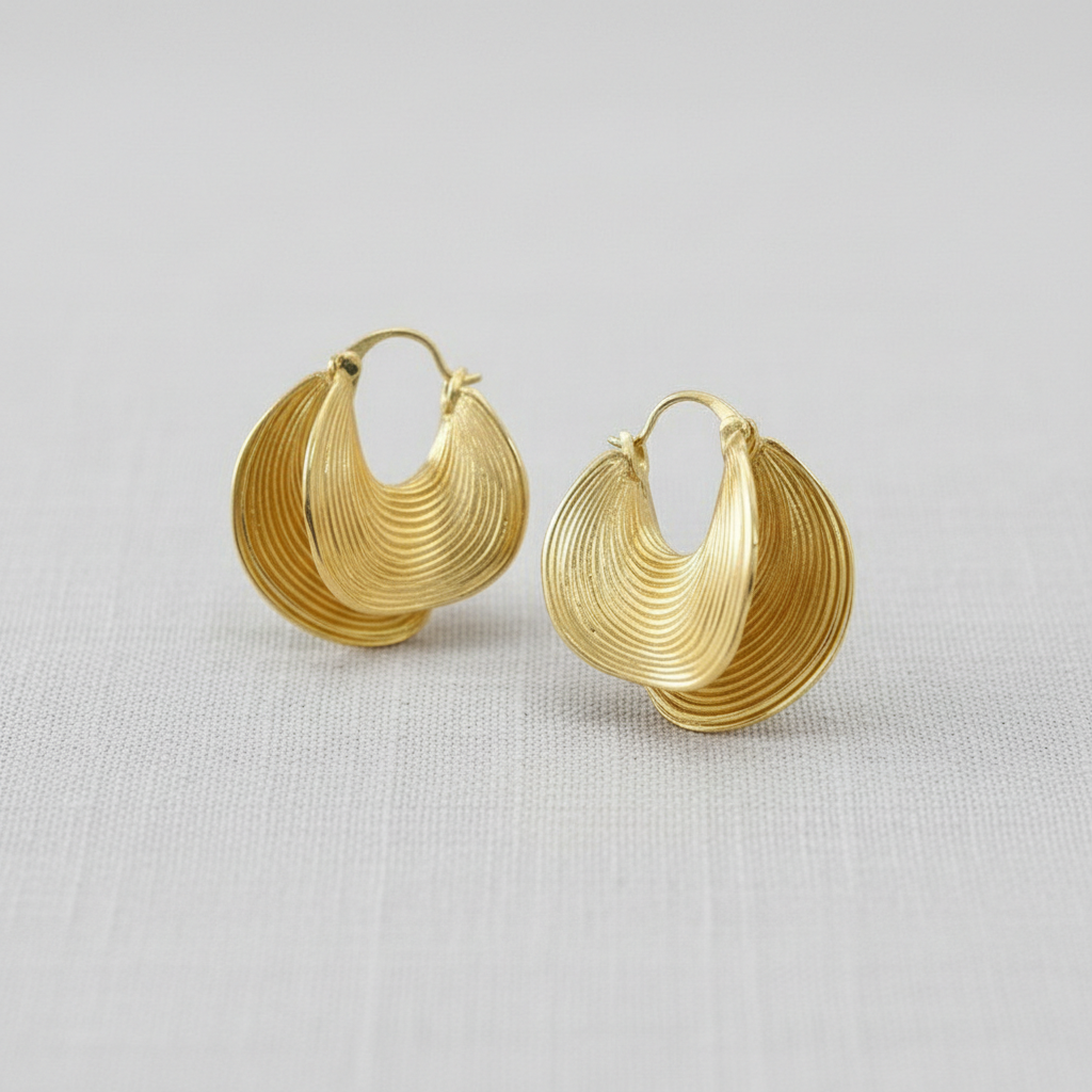 Gold-Toned Layered Elegance Earrings