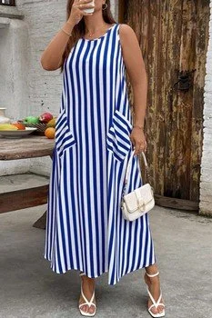 Elegant Striped Maxi Dress