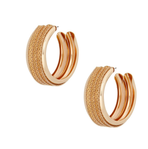 Hoop Bold Polished Gold Wide Sequin Earrings.png