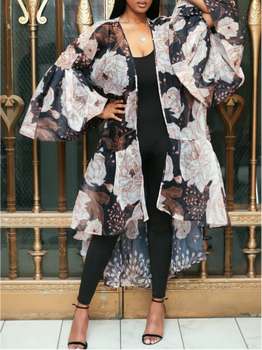 Floral Print Kimono