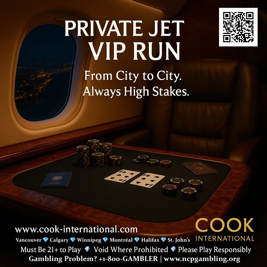 Private Jet VIP Run ✈️🃏
From City to City. Always High Stakes.

Leather seat, cruising altitude, five-figure pot.

On the Private Jet VIP Run, the cabin is the high-limit room&mdash;black felt, heavy chips, metal boarding pass, and a view of the cit