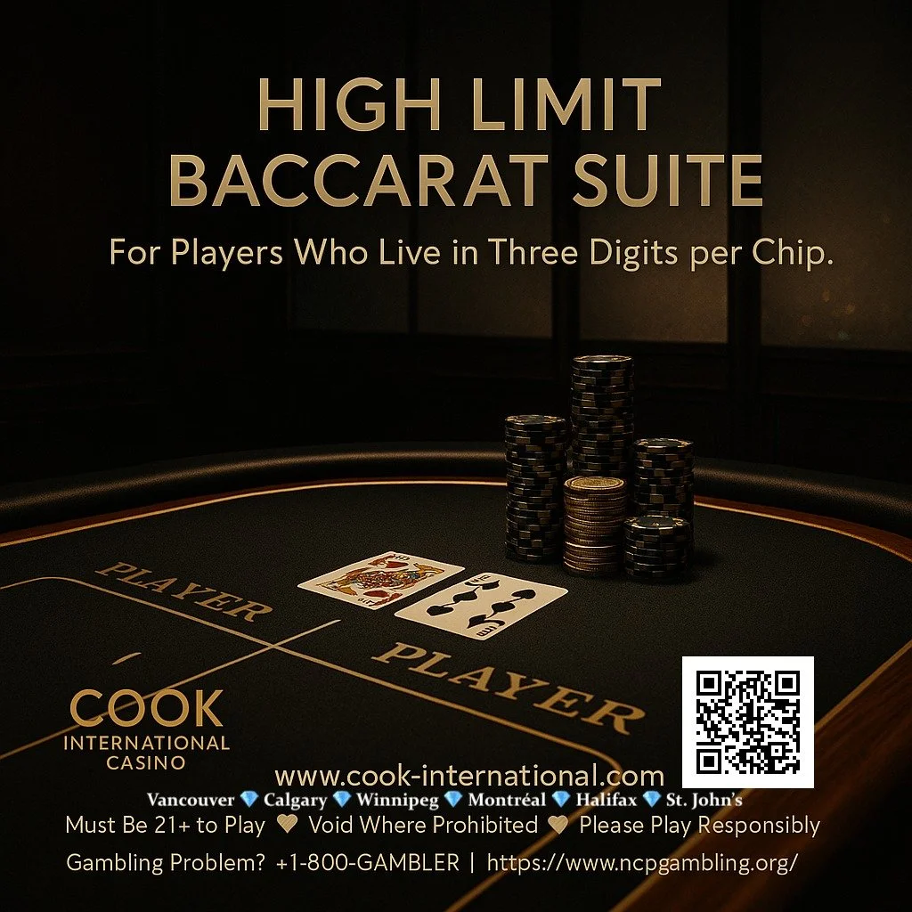 High Limit Baccarat Suite 🥂🎴
For Players Who Live in Three Digits per Chip.

No noise, no distractions&mdash;just BANKER, PLAYER, and a wall of chips that actually mean something.

The High Limit Baccarat Suite is where the minimums start high and 