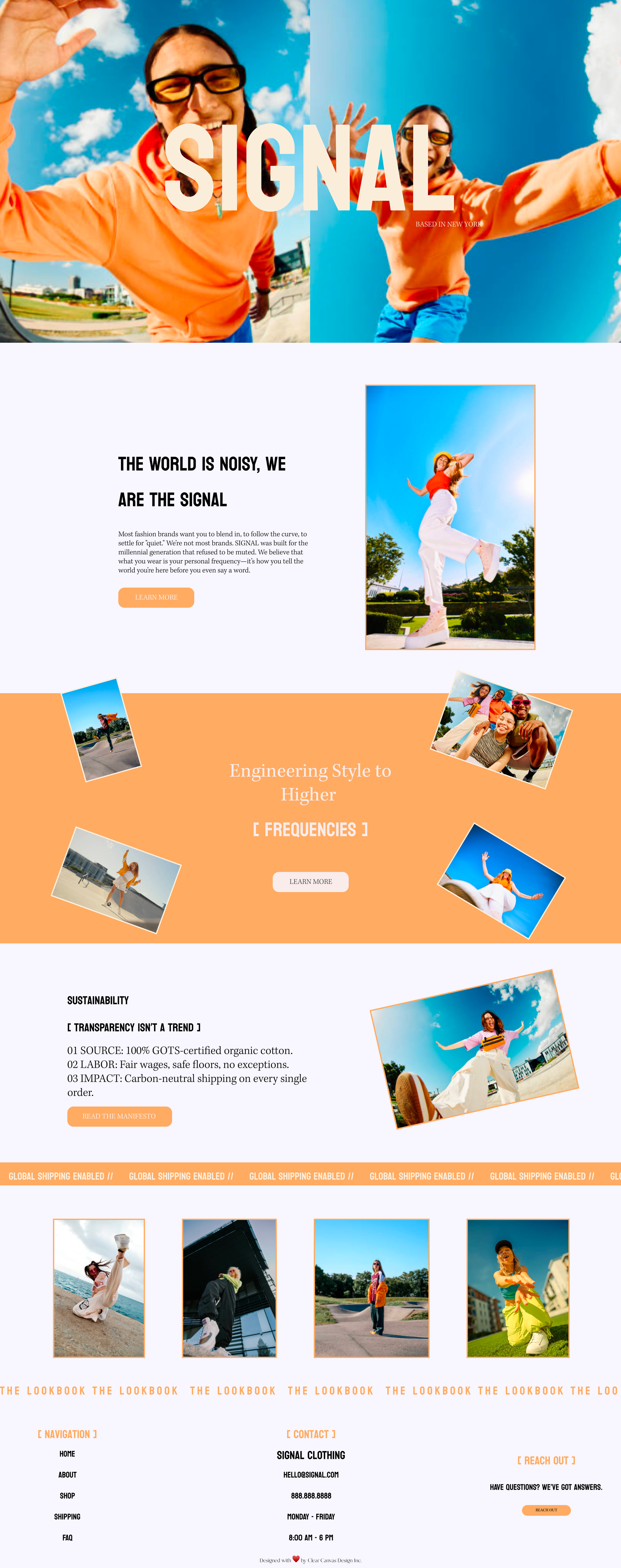 Custom mobile-responsive website design for clothing brand in New York by Clear Canvas Design