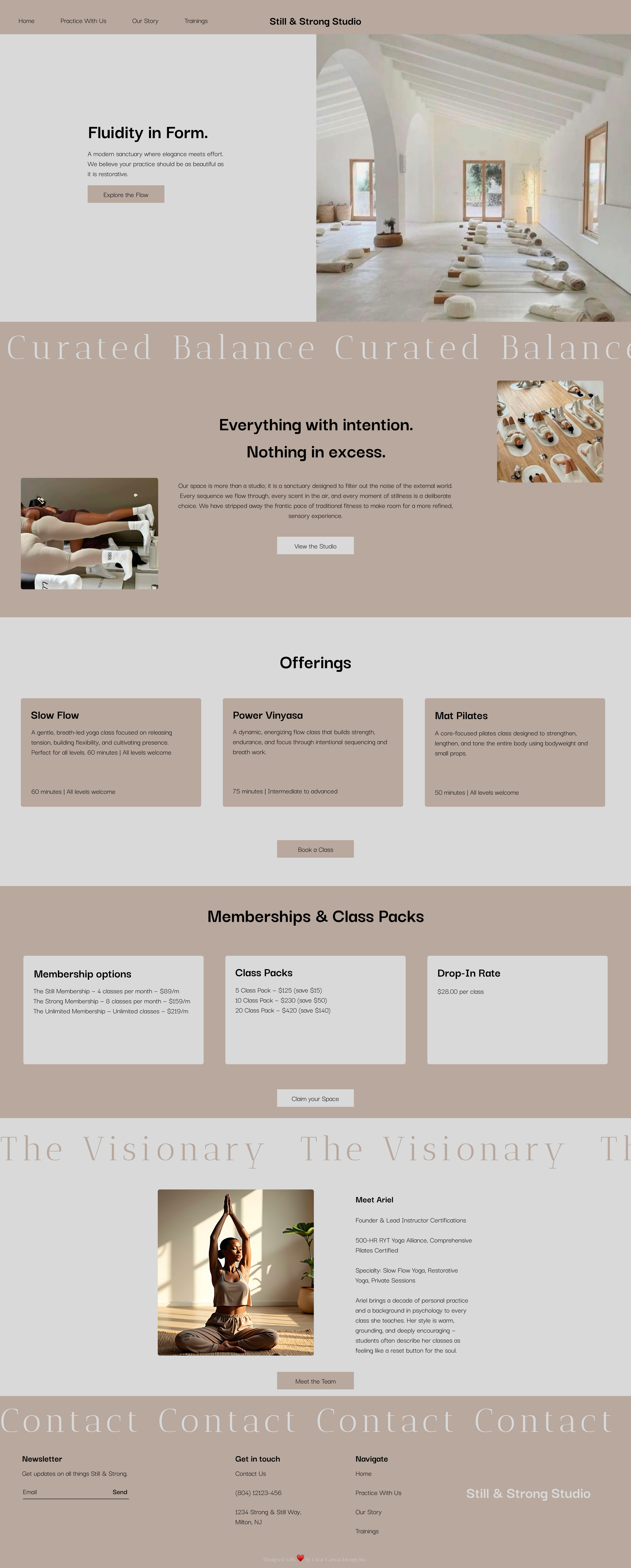 Custom mobile responsive website design for a luxury yoga studio based in Baltimore Maryland.