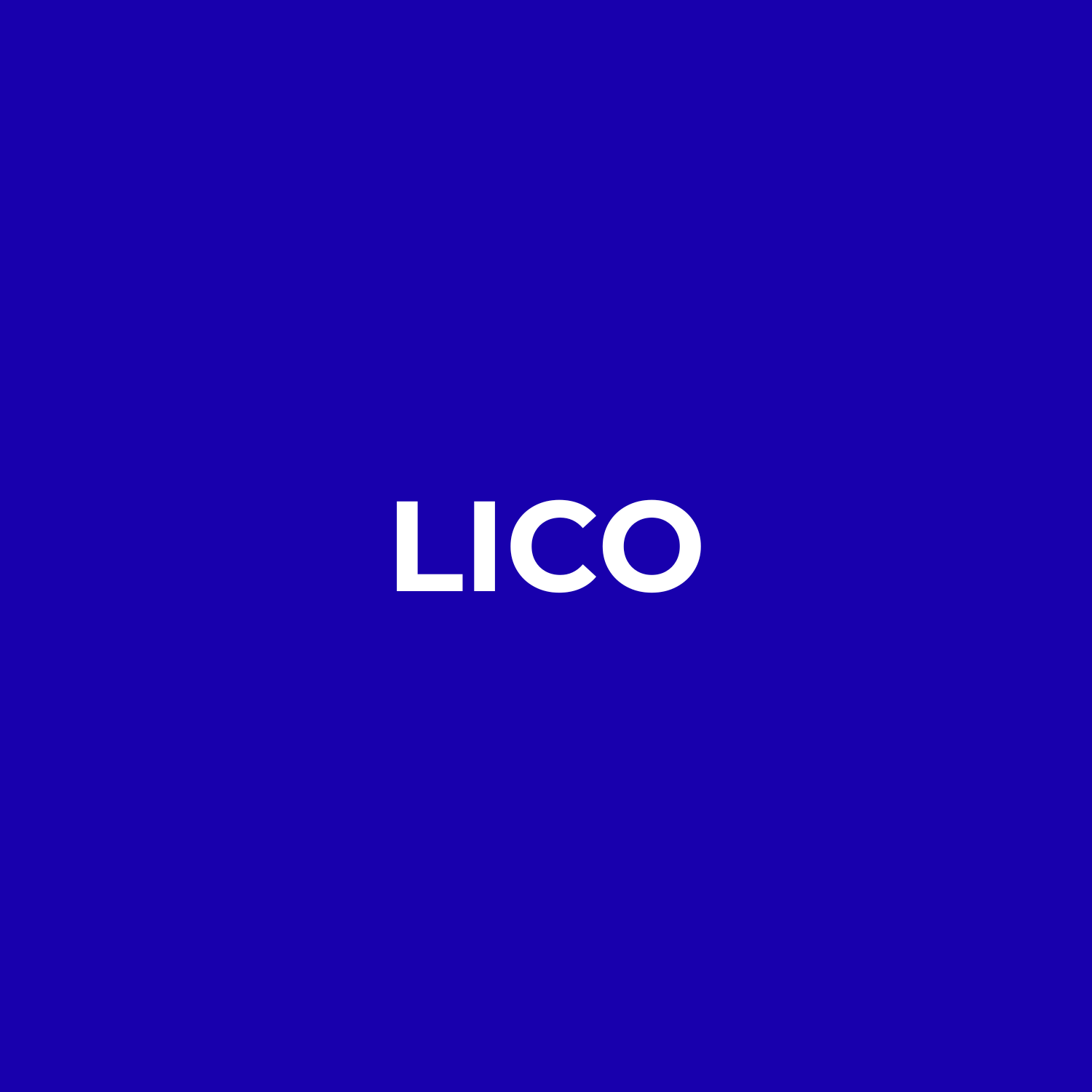 Blue background with the word 'LICO' in white text in the center.