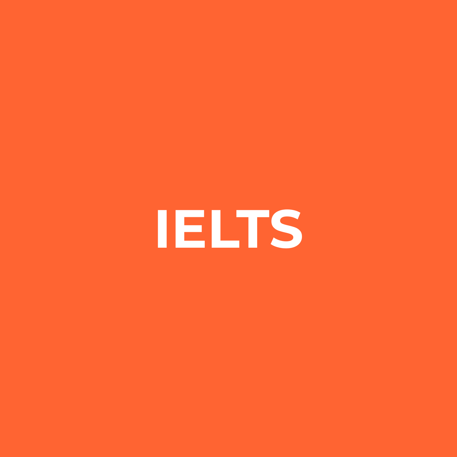 Bright orange background with the word 'IELTS' in white text centered.