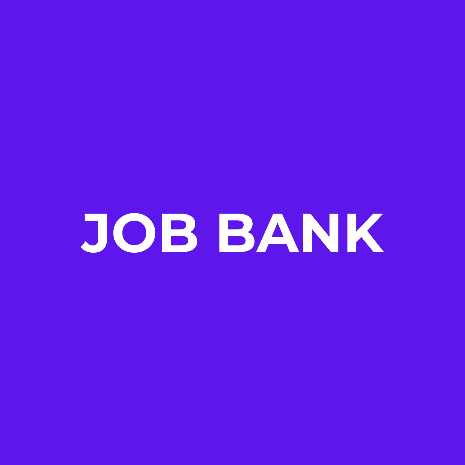 Blue gradient background with the words 'JOB BANK' in white, centered.