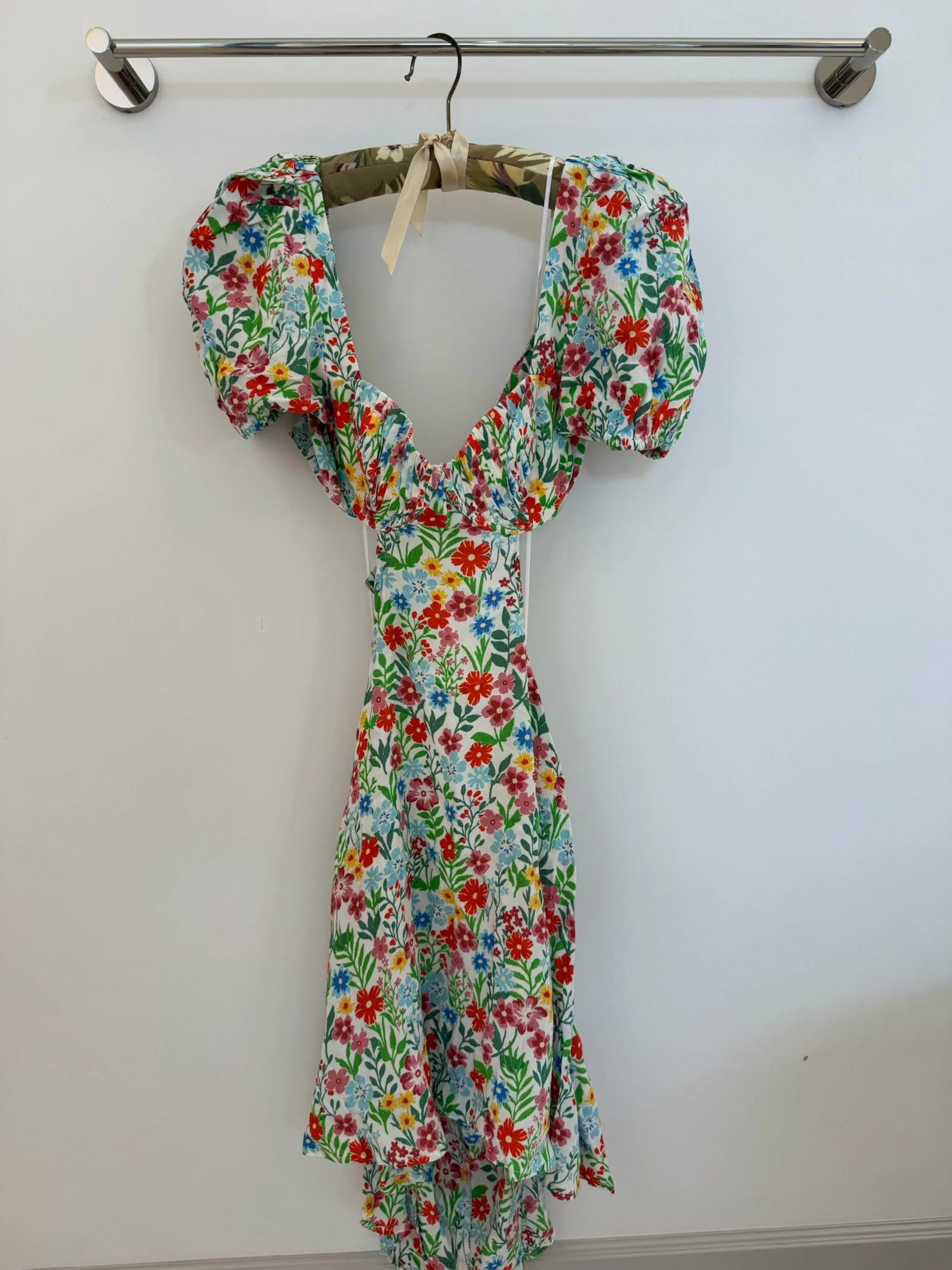 Vibrant Floral Cut Out Mini Dress