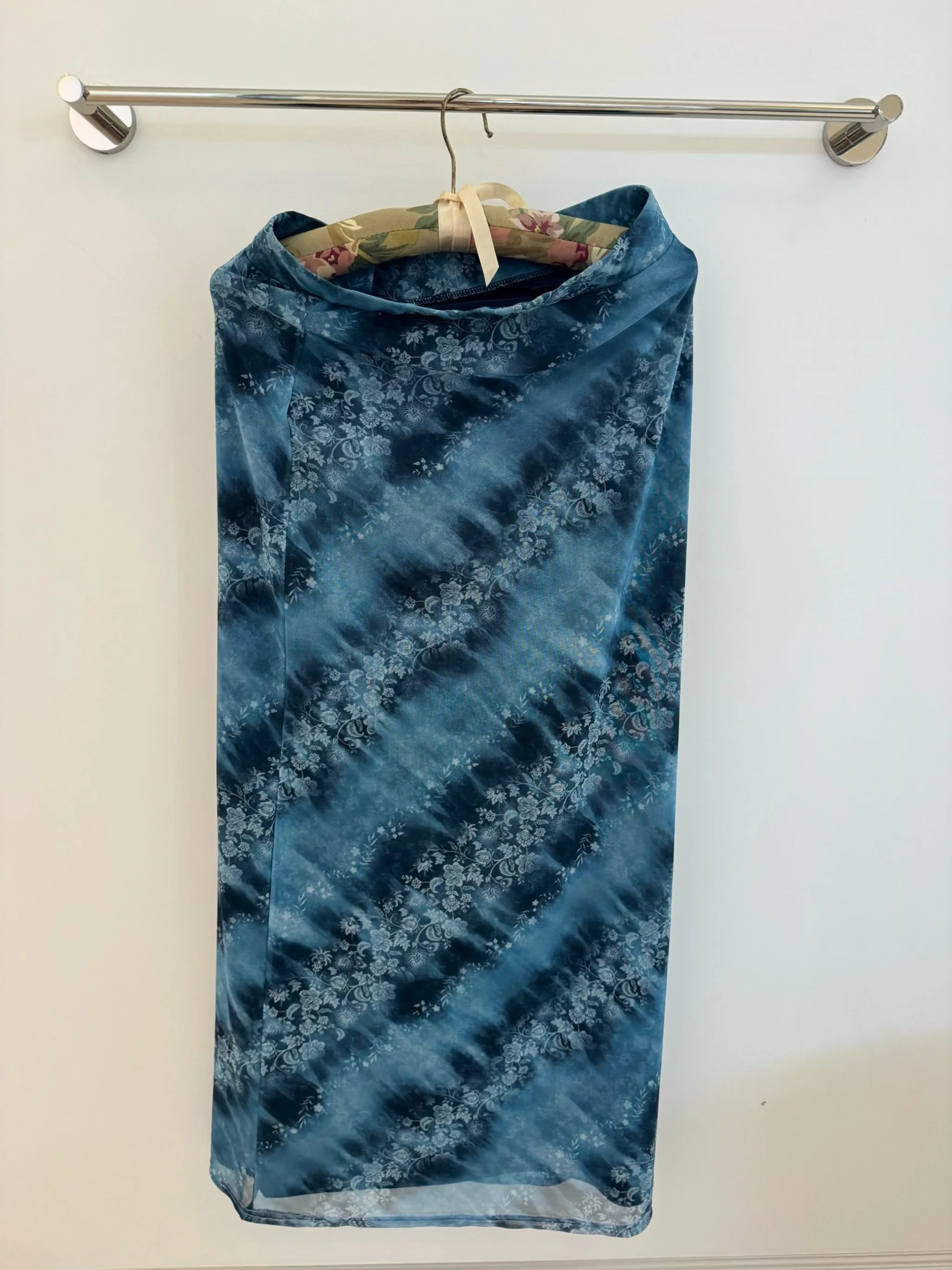 Blue Cosmo Midi Skirt