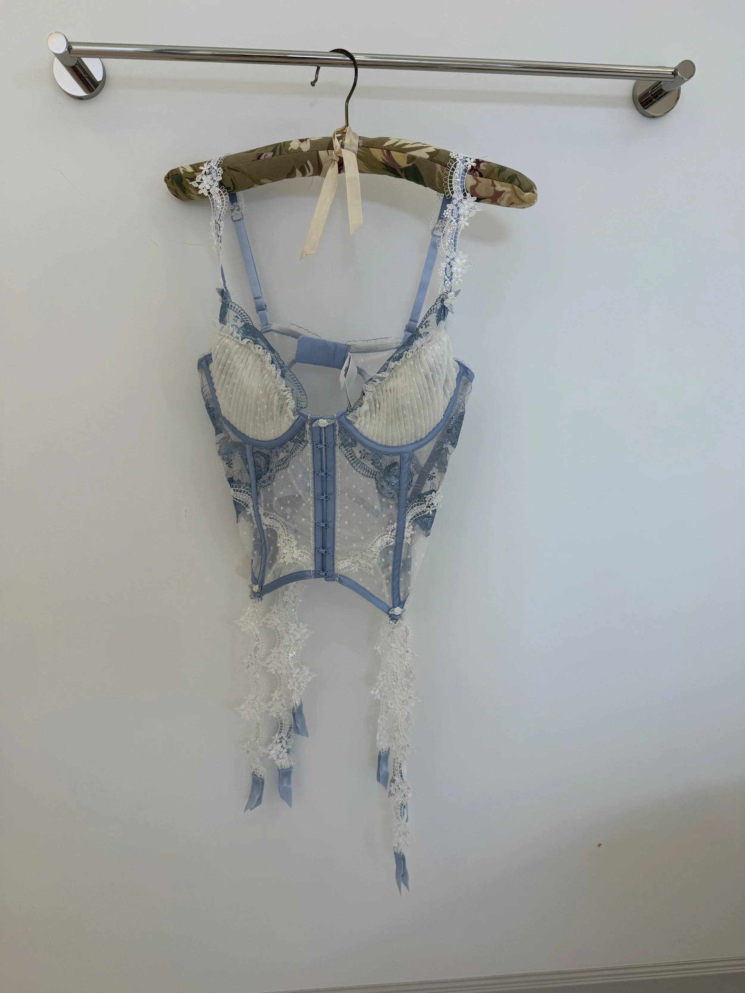 Baby Blue & Ivory Rose Bud Cami