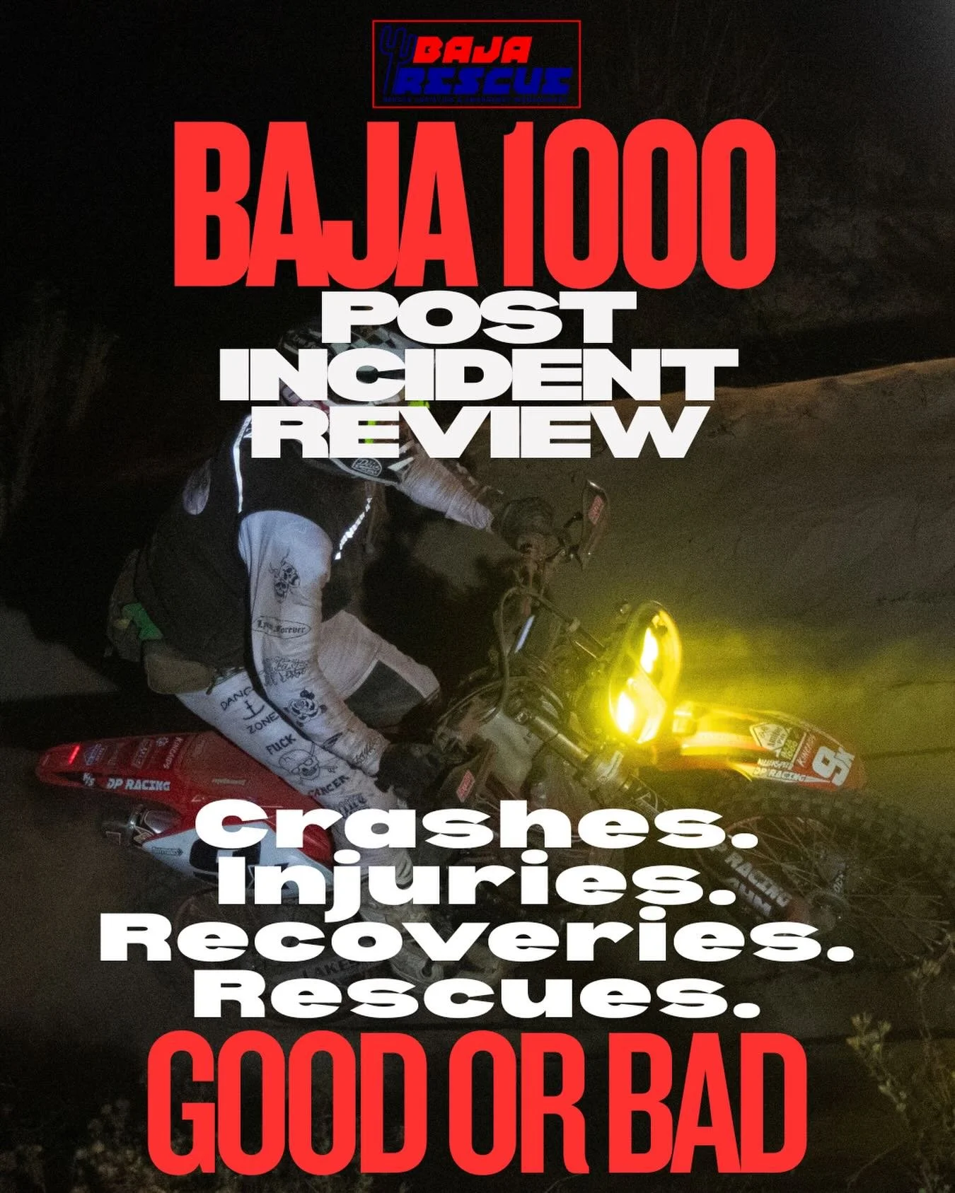 SHARE YOUR STORY - Did you or someone on your team have a crash, mechanical, or injury at this years Baja 1000? How did you communicate with them? How did you get to them? How did you stabilize and transport them? Reach out to us if you&rsquo;re will