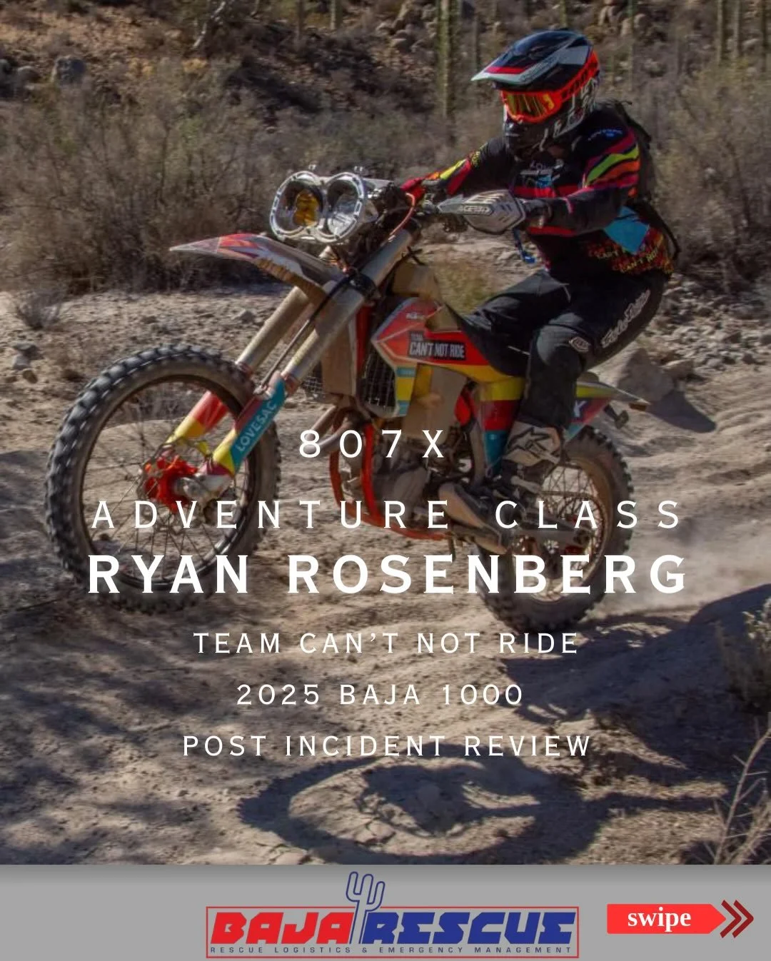 **VIEWER DISCRETION ADVISED** If you have a queasy stomach and don&rsquo;t like the site of injuries and/or blood, KEEP SCROLLING. Thanks to @ryan.rosenberg.77 for sharing his #baja1000 story with us. Ryan and a lot of his team are Search and Rescue 