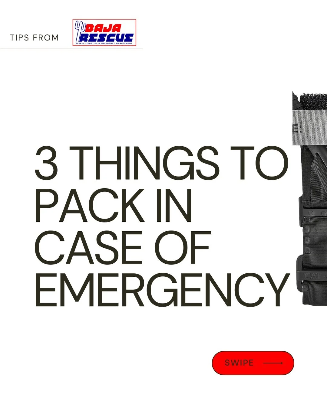 Looking for last minute stocking stuffers? Maybe you have a basic first aid kit (you should) but it lacks these high-risk low-frequency items? Check out our top three pieces of equipment to carry on your person in case of emergency. #bajarescue #firs
