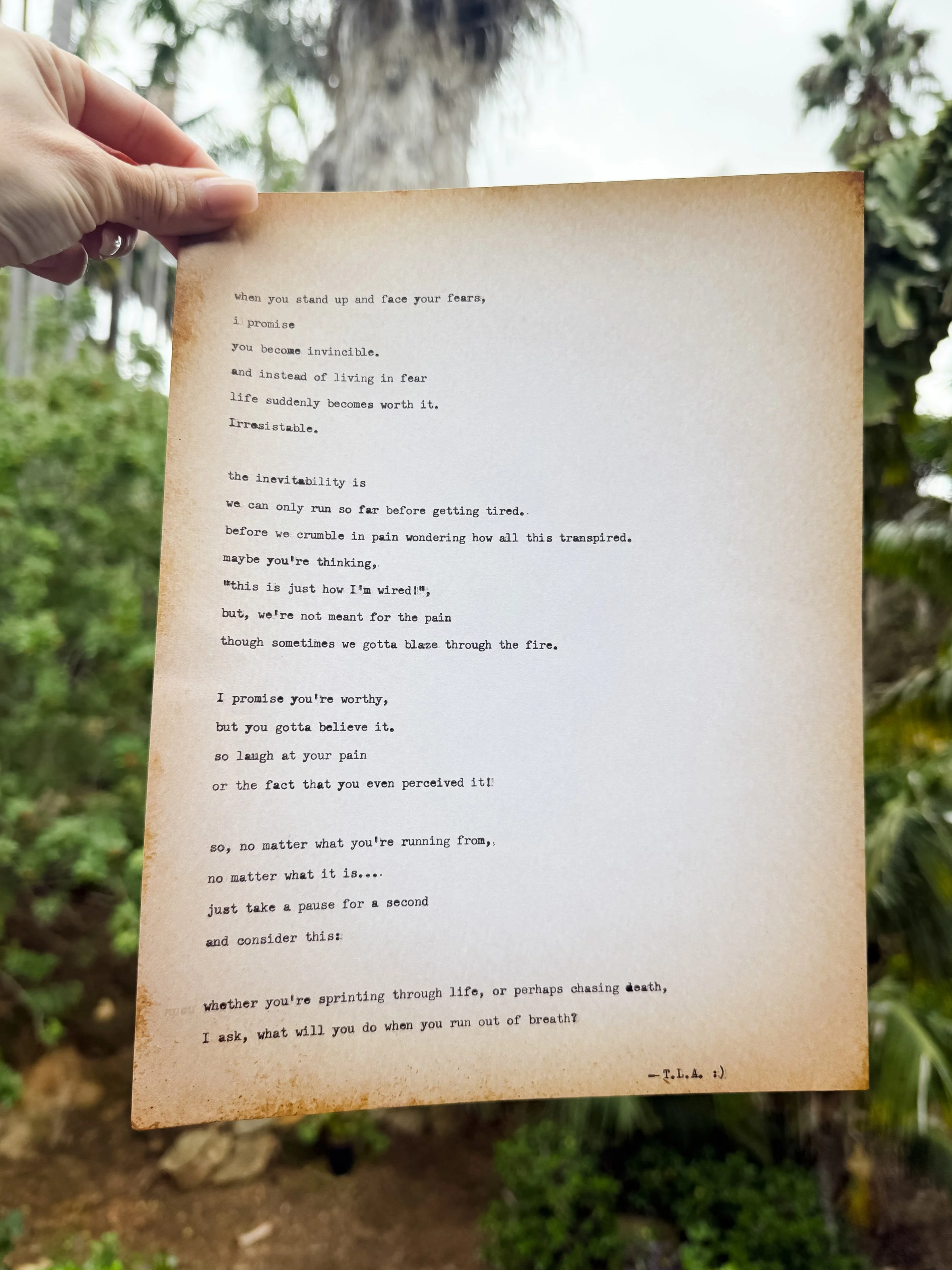 Custom Typewriter Poem - Full Page