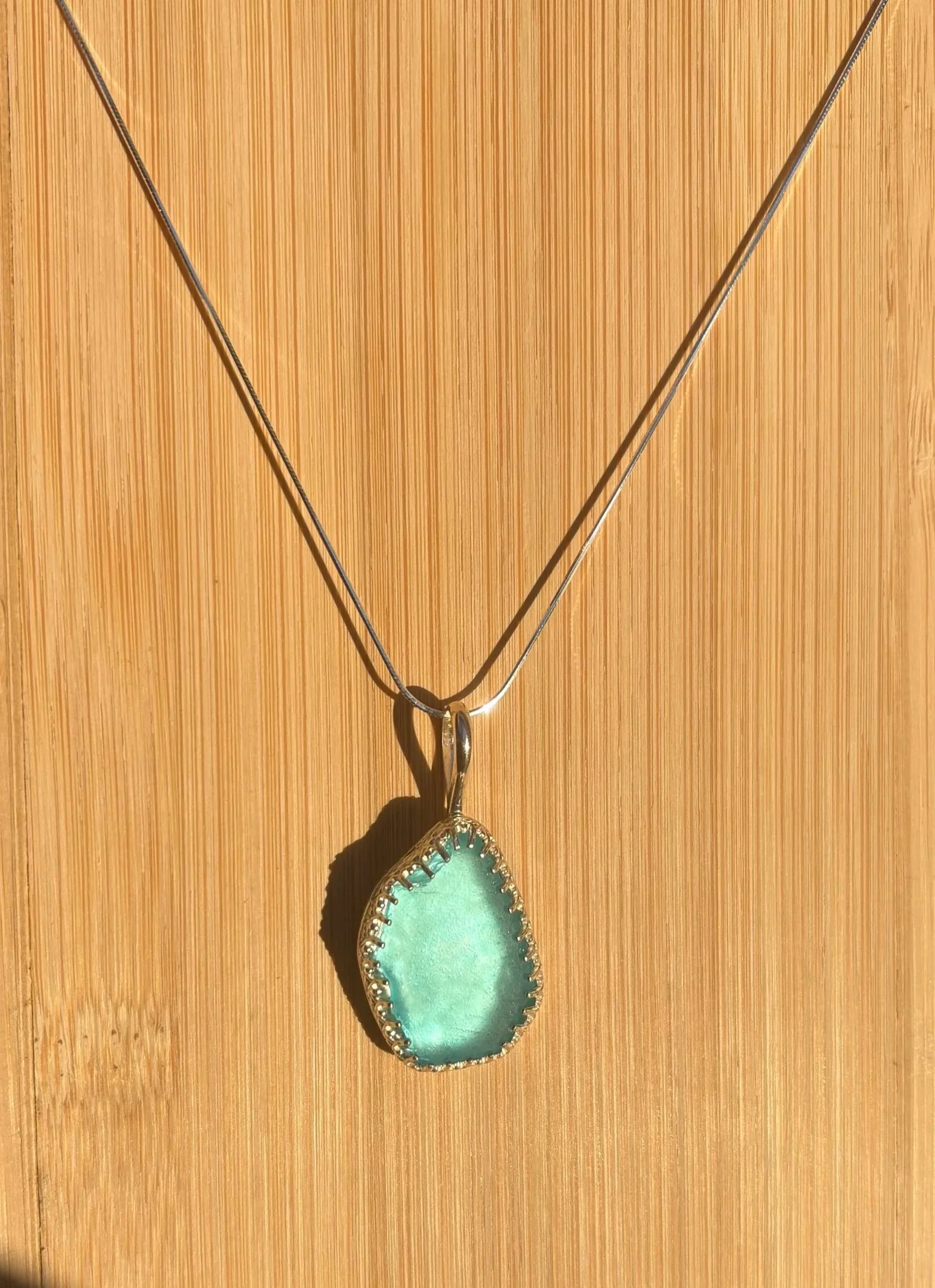 Blue Seaglass Necklace